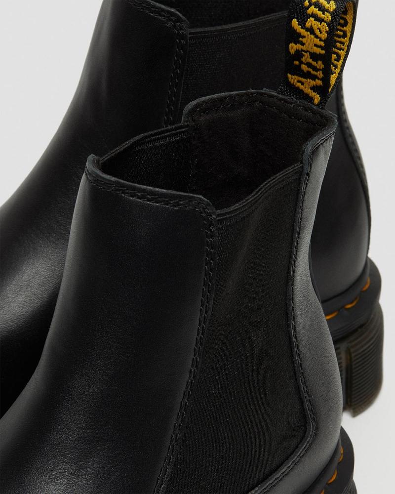 Dr Martens Audrick Nappa Leren Platform Enkellaars Heren Zwart | NL 36EBC